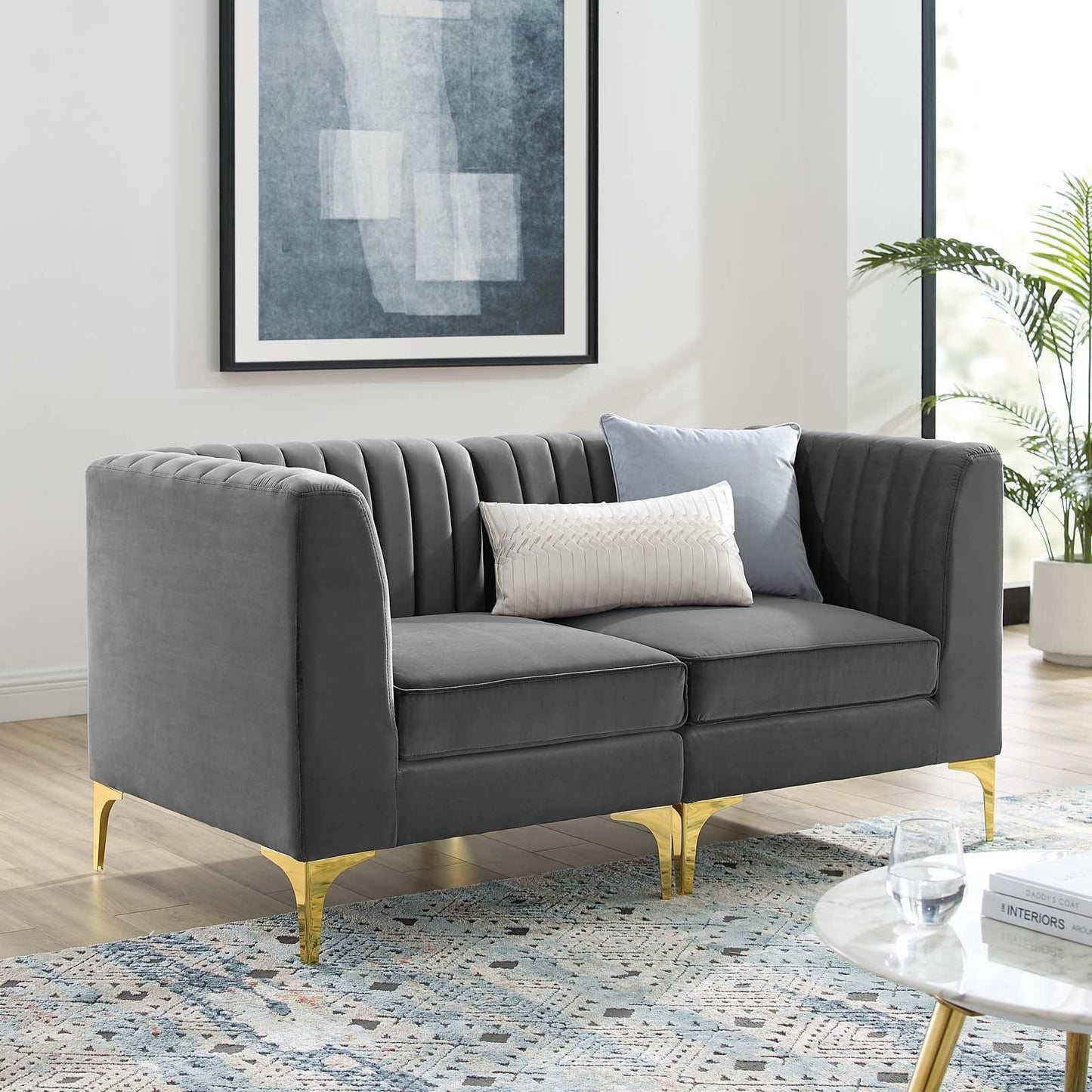 Modway Triumph Channel Tufted Performance Velvet Loveseat, EEI-4346 FredCo