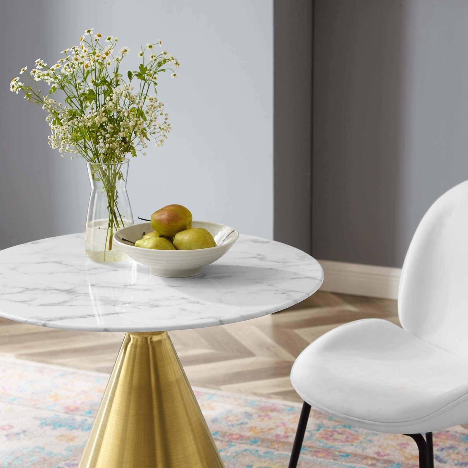 Modway Tupelo 28" Artificial Marble Dining Table FredCo