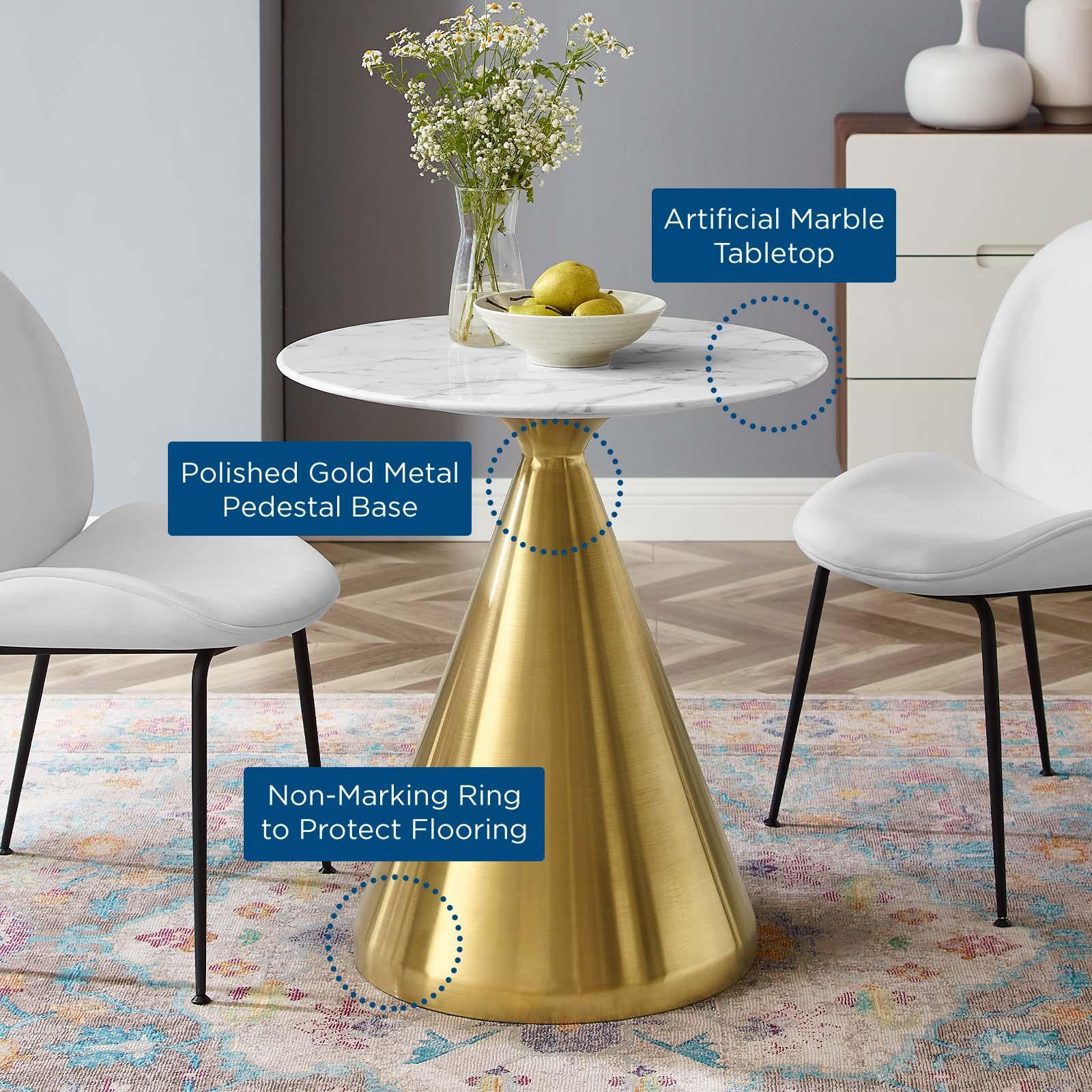 Modway Tupelo 28" Artificial Marble Dining Table FredCo