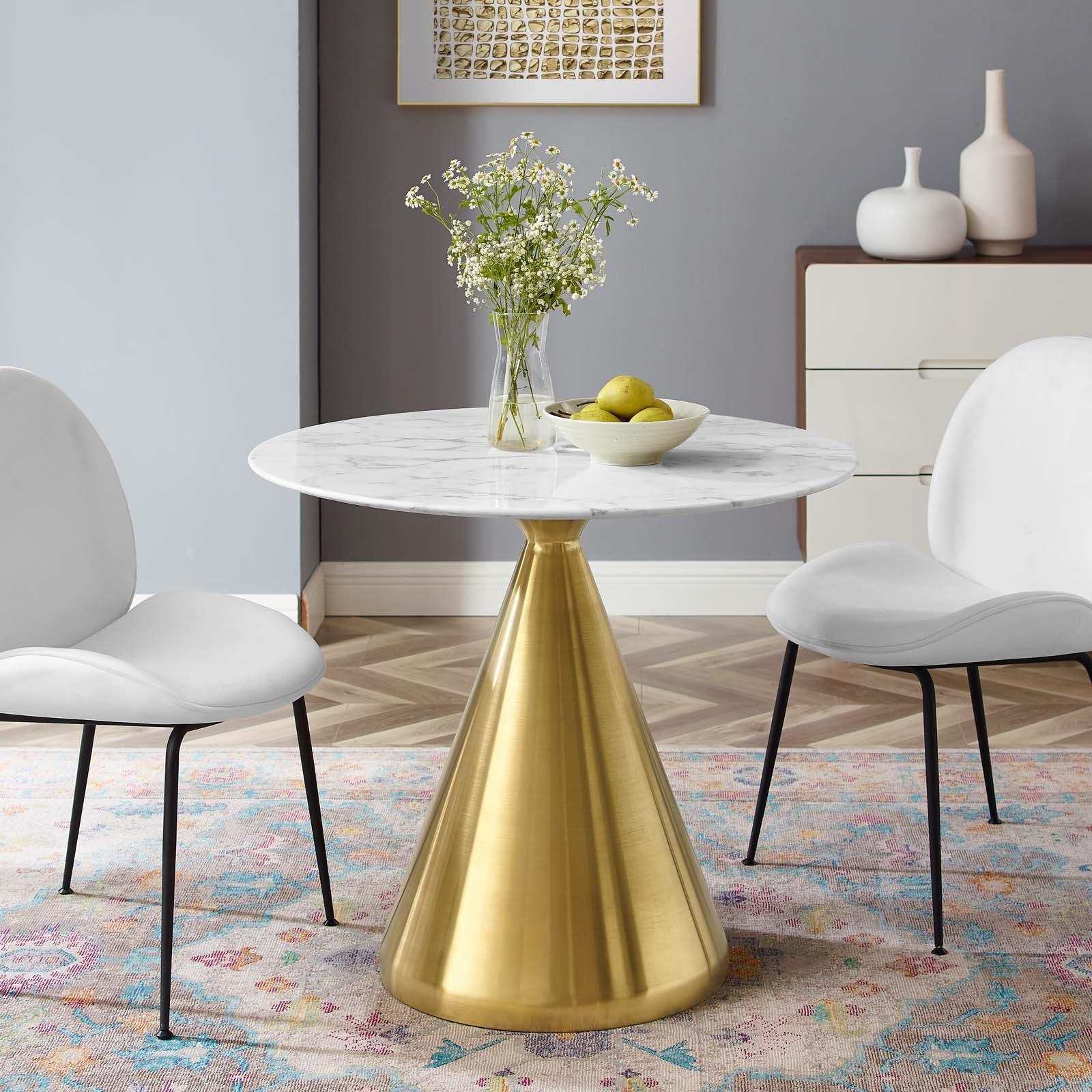 Modway Tupelo 36" Artificial Marble Dining Table FredCo