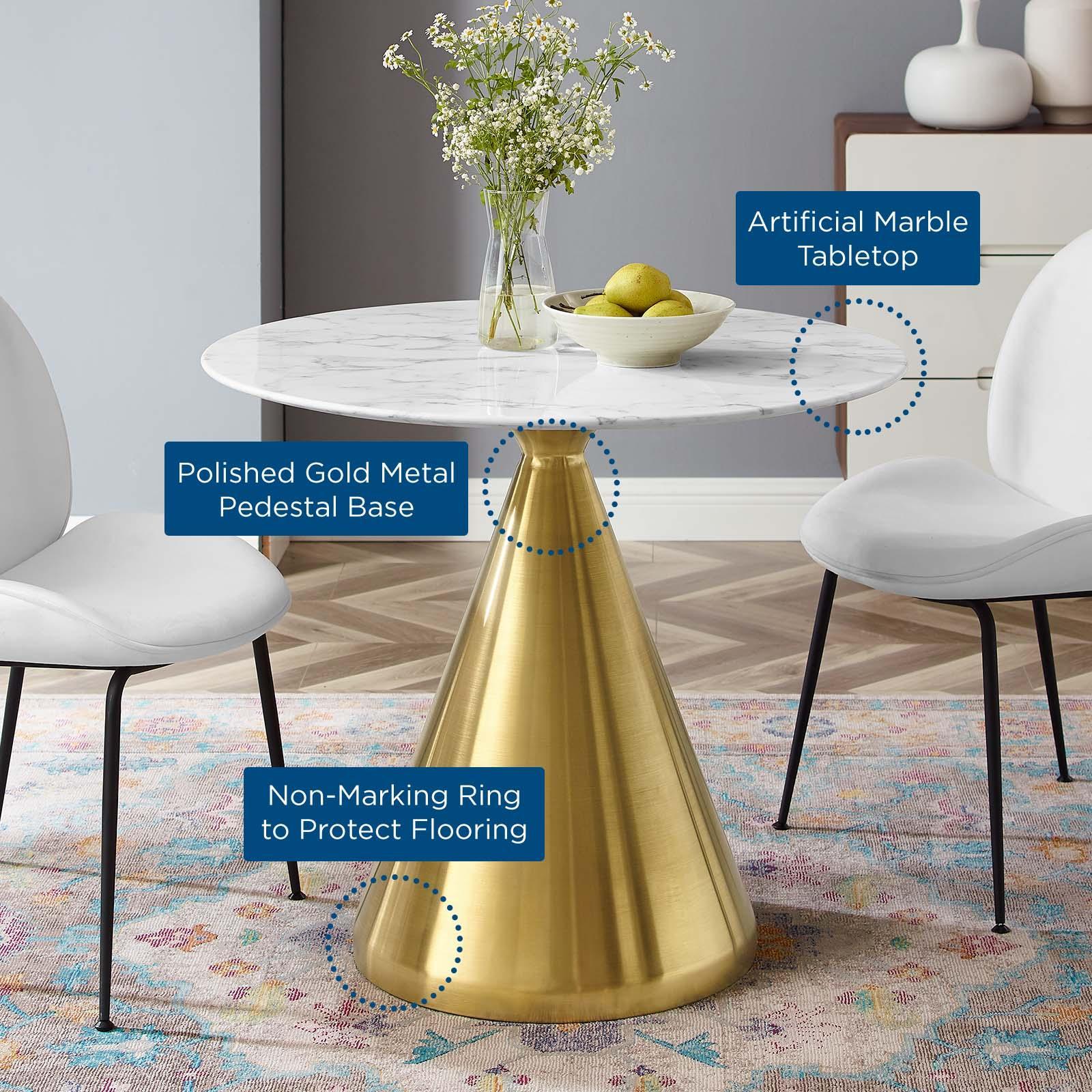 Modway Tupelo 36" Artificial Marble Dining Table FredCo