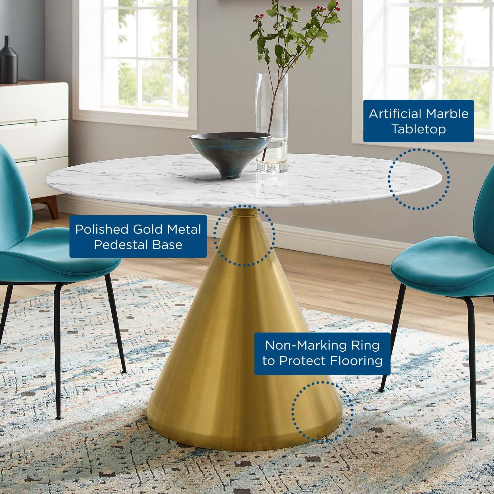 Modway Tupelo 47" Artificial Marble Dining Table FredCo