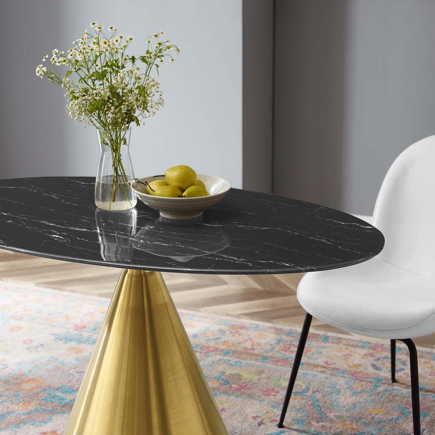 Modway Tupelo 48" Oval Artificial Marble Dining Table FredCo