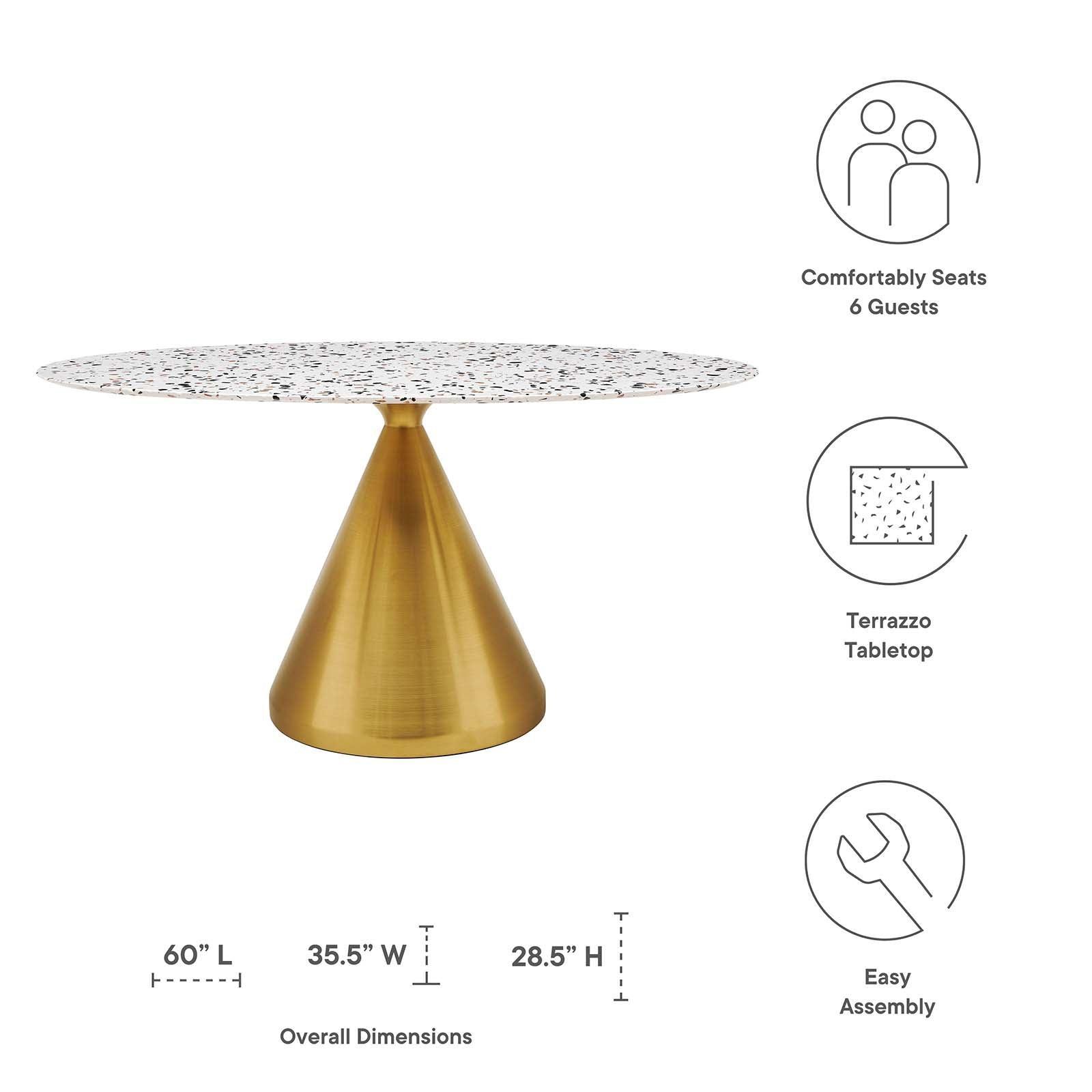 Modway Tupelo 60" Oval Terrazzo Dining Table FredCo