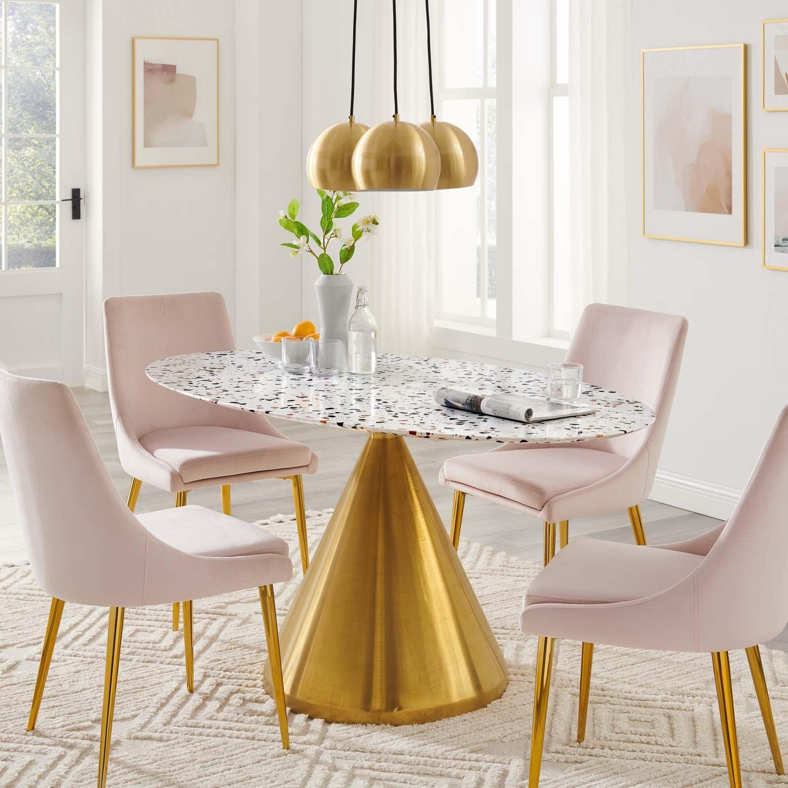 Modway Tupelo 60" Oval Terrazzo Dining Table FredCo