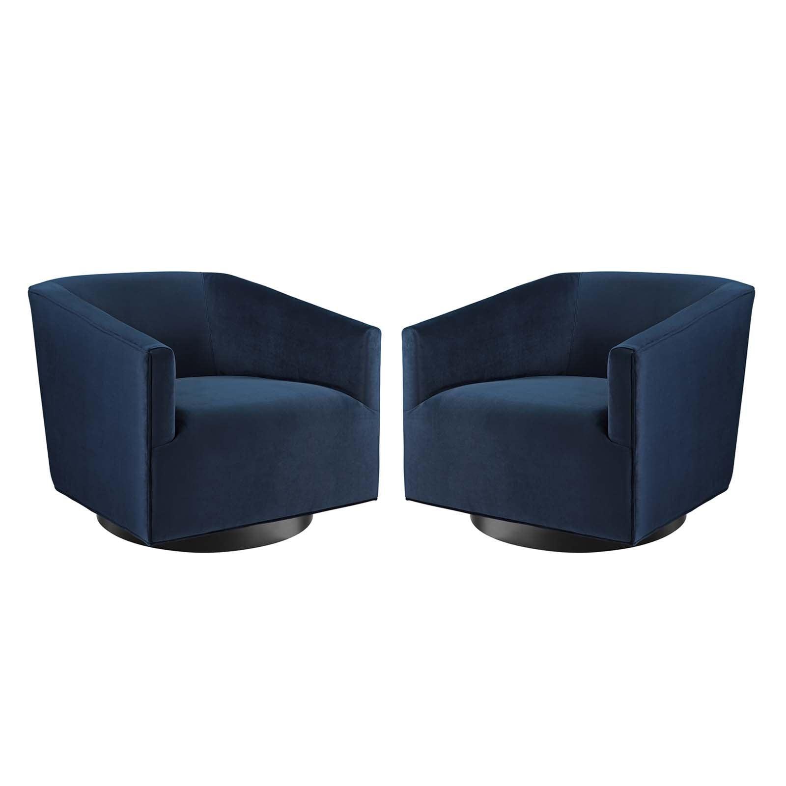 Modway Twist Swivel Chair Performance Velvet Set of 2 FredCo