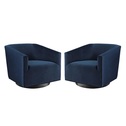 Modway Twist Swivel Chair Performance Velvet Set of 2 FredCo