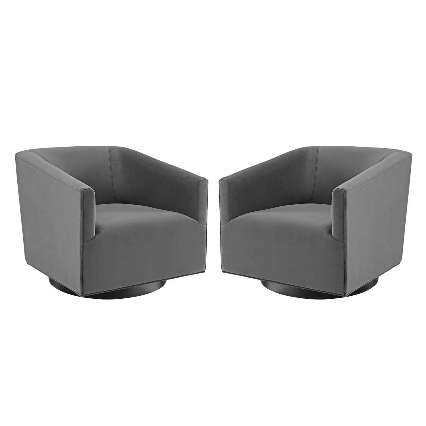 Modway Twist Swivel Chair Performance Velvet Set of 2 FredCo