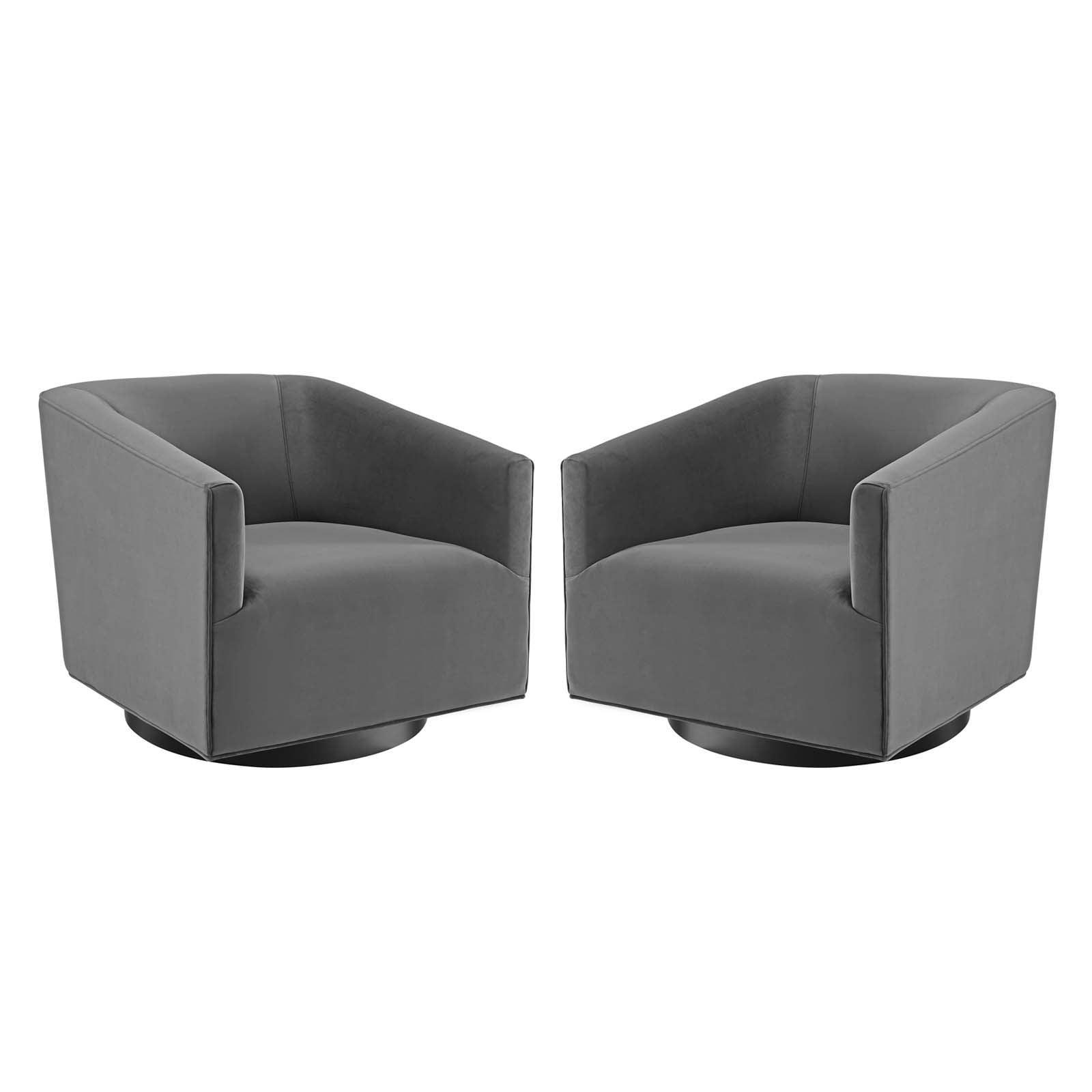 Modway Twist Swivel Chair Performance Velvet Set of 2 FredCo