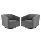 Modway Twist Swivel Chair Performance Velvet Set of 2 FredCo