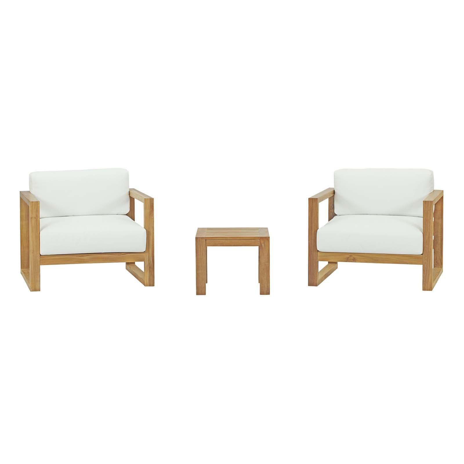 Modway Upland 3 Piece Outdoor Patio Teak Set, EEI-3119 FredCo
