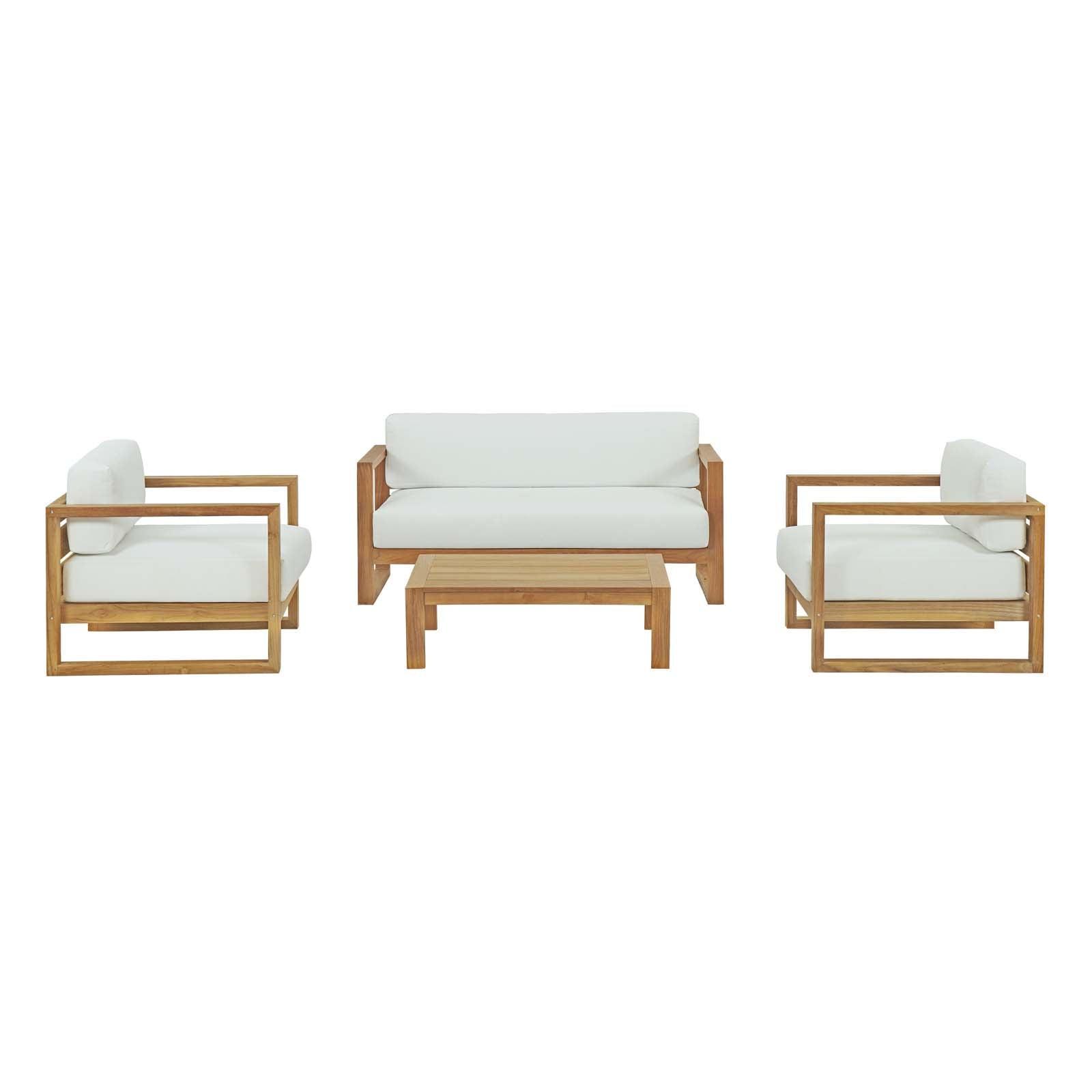 Modway Upland 4 Piece Outdoor Patio Teak Set FredCo