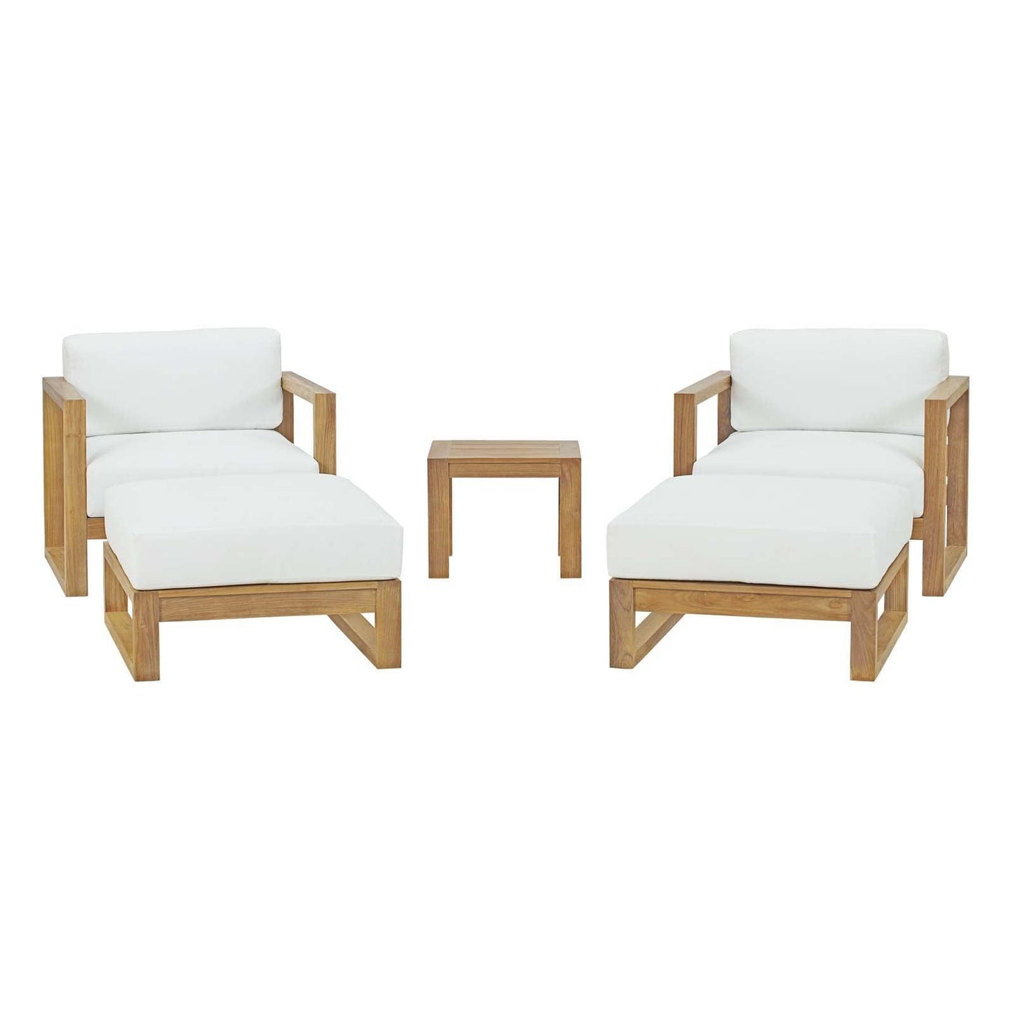 Modway Upland 5 Piece Outdoor Patio Teak Set FredCo