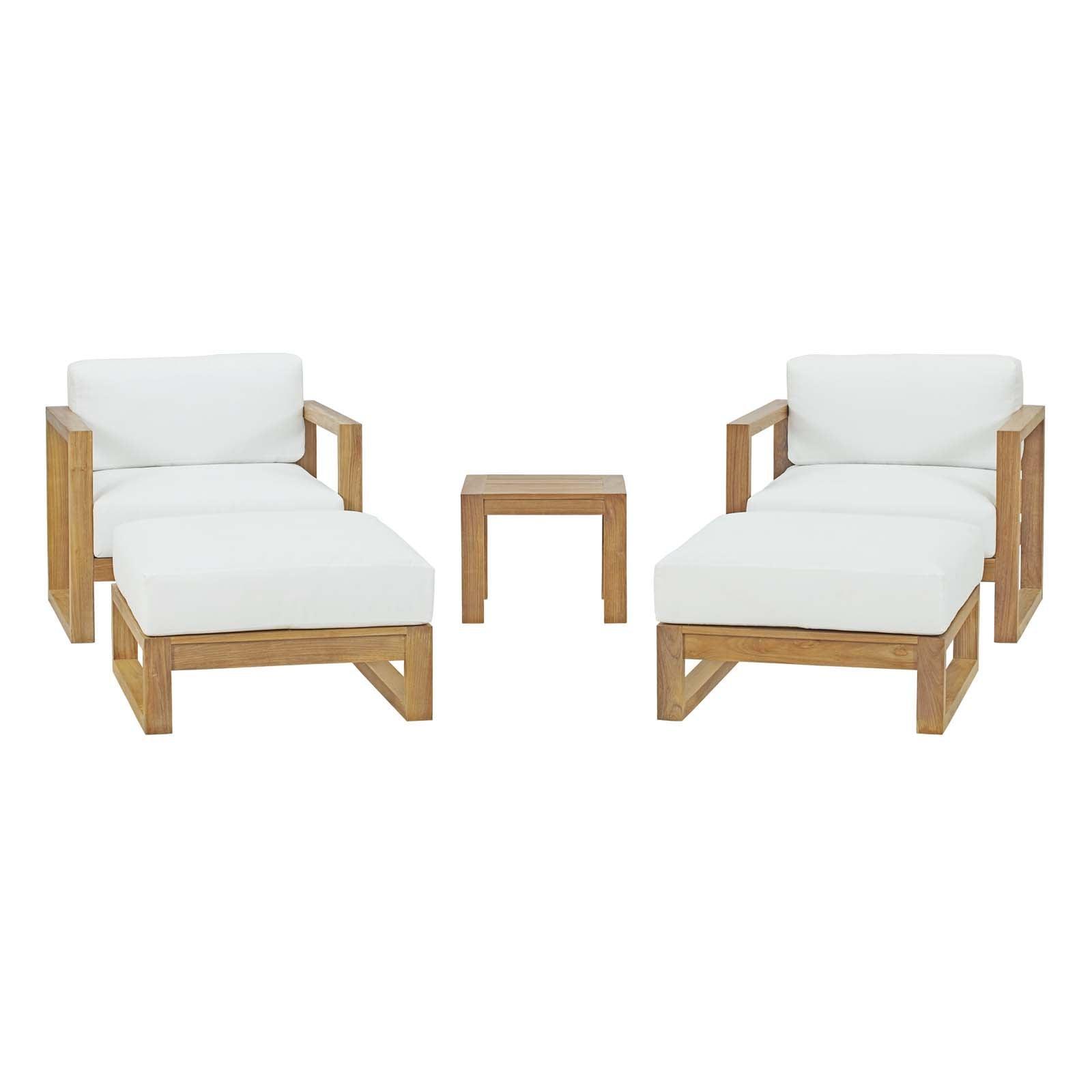 Modway Upland 5 Piece Outdoor Patio Teak Set FredCo