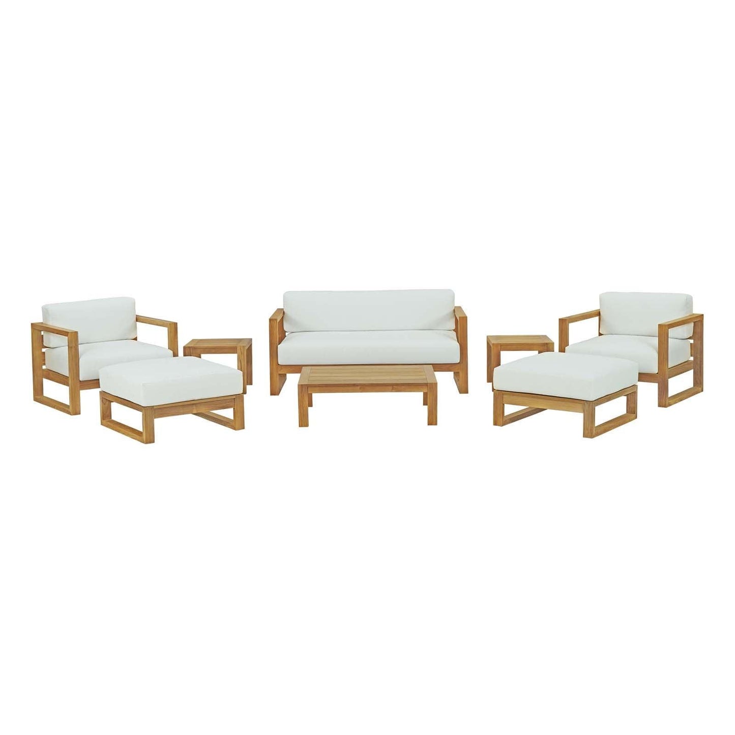Modway Upland 8 Piece Outdoor Patio Teak Set FredCo