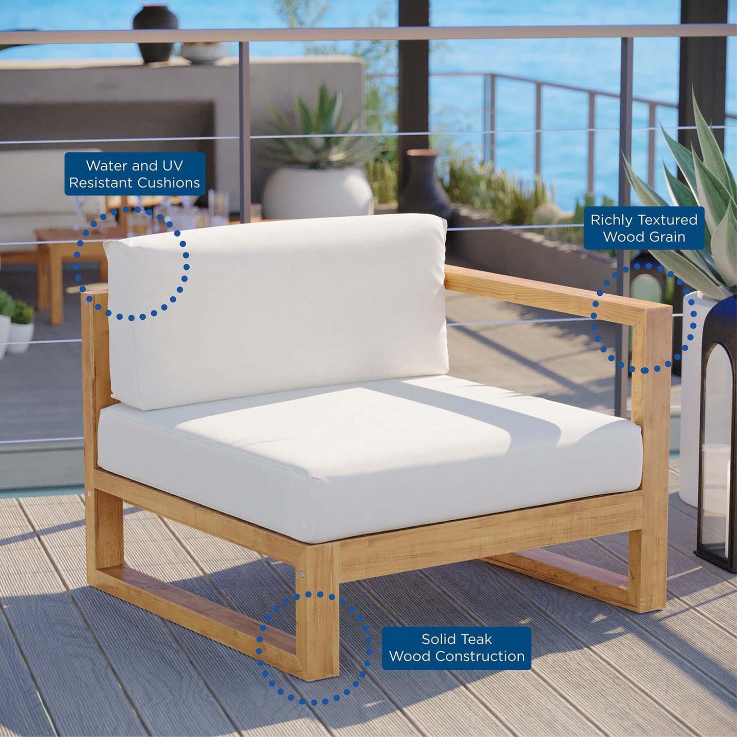 Modway Upland Outdoor Patio Right-Arm Chair FredCo