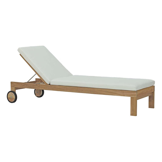 Modway Upland Outdoor Patio Teak Chaise FredCo