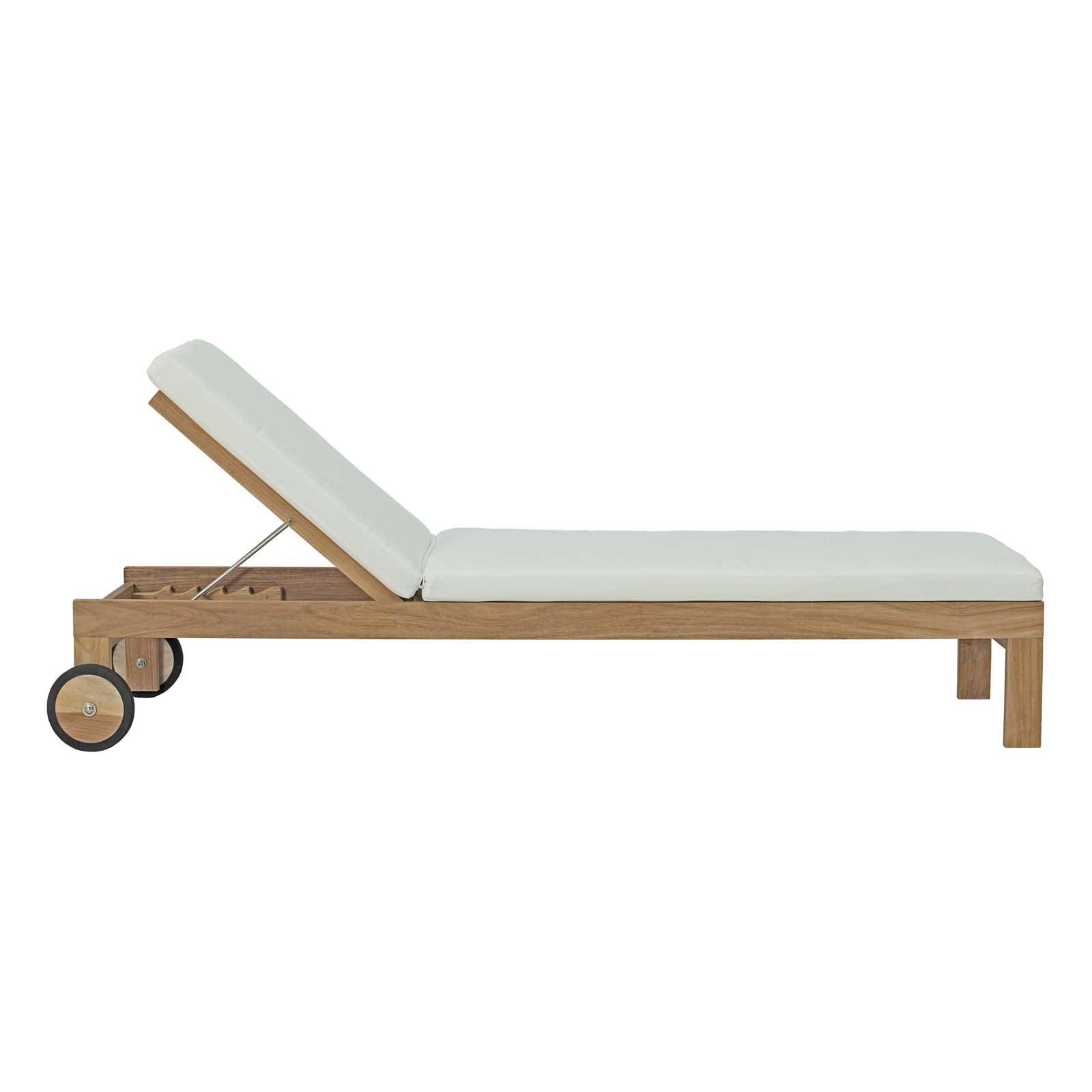 Modway Upland Outdoor Patio Teak Chaise FredCo
