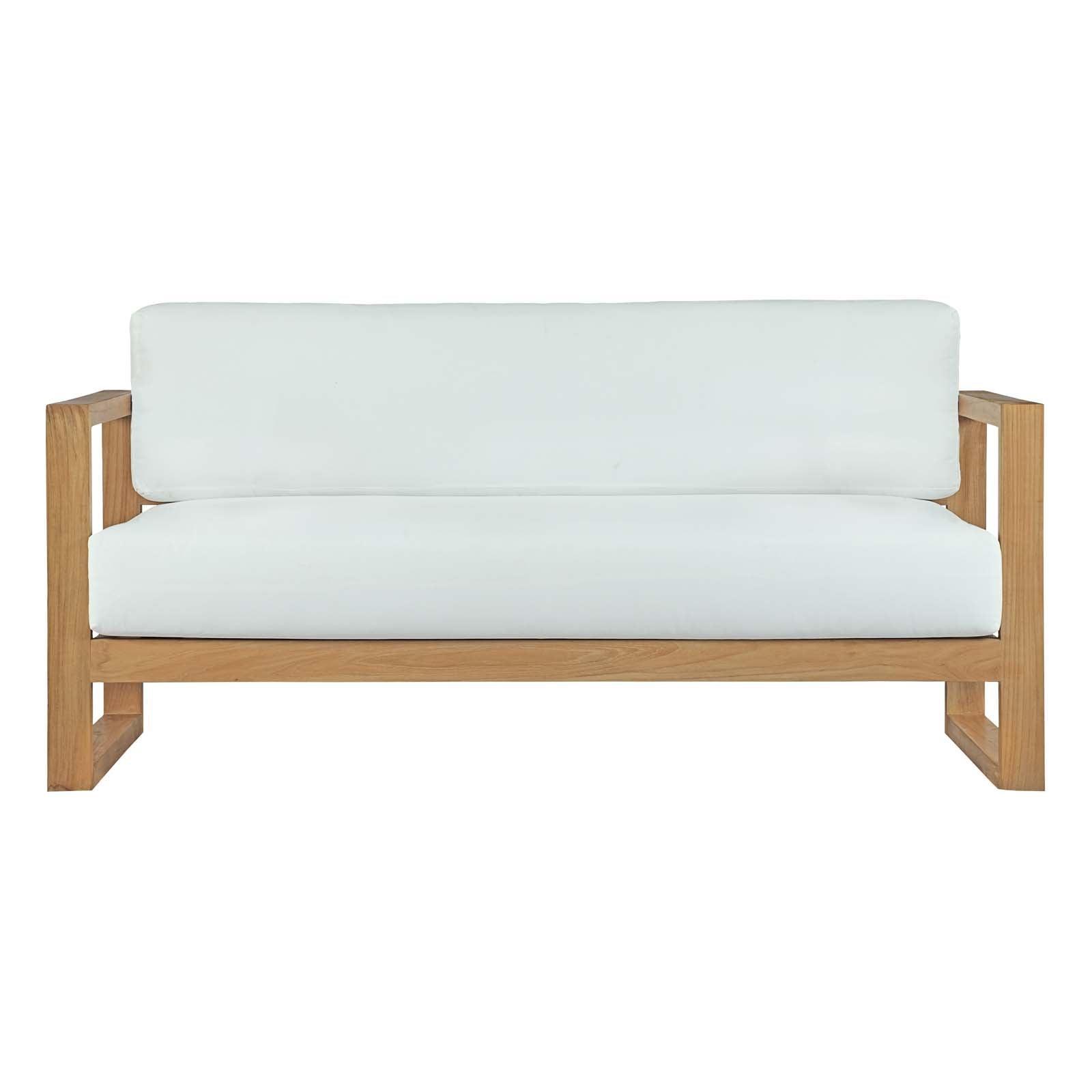 Modway Upland Outdoor Patio Teak Sofa FredCo