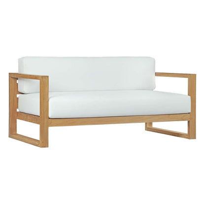 Modway Upland Outdoor Patio Teak Sofa FredCo