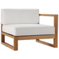 Modway Upland Outdoor Patio Teak Wood 3-Piece Sectional Sofa Set, EEI-4255 FredCo