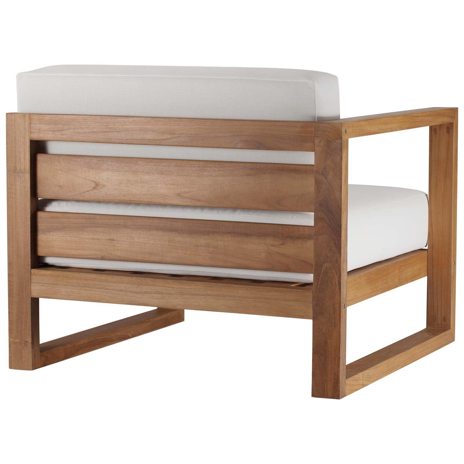 Modway Upland Outdoor Patio Teak Wood 4-Piece Furniture Set FredCo