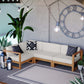 Modway Upland Outdoor Patio Teak Wood 4-Piece Sectional Sofa Set FredCo