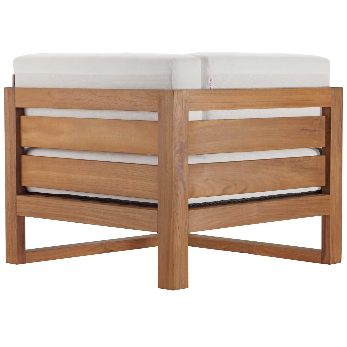 Modway Upland Outdoor Patio Teak Wood 4-Piece Sectional Sofa Set FredCo