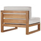 Modway Upland Outdoor Patio Teak Wood 4-Piece Sectional Sofa Set FredCo
