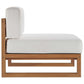 Modway Upland Outdoor Patio Teak Wood 4-Piece Sectional Sofa Set FredCo
