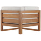 Modway Upland Outdoor Patio Teak Wood 5-Piece Sectional Sofa Set FredCo