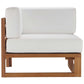 Modway Upland Outdoor Patio Teak Wood 5-Piece Sectional Sofa Set FredCo