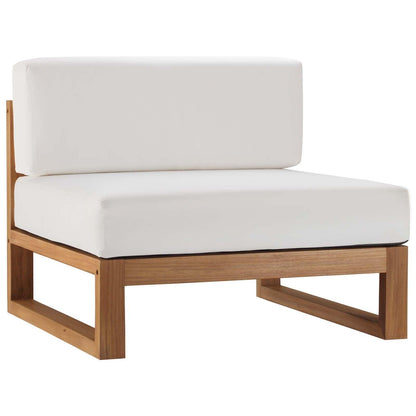 Modway Upland Outdoor Patio Teak Wood Armless Chair FredCo