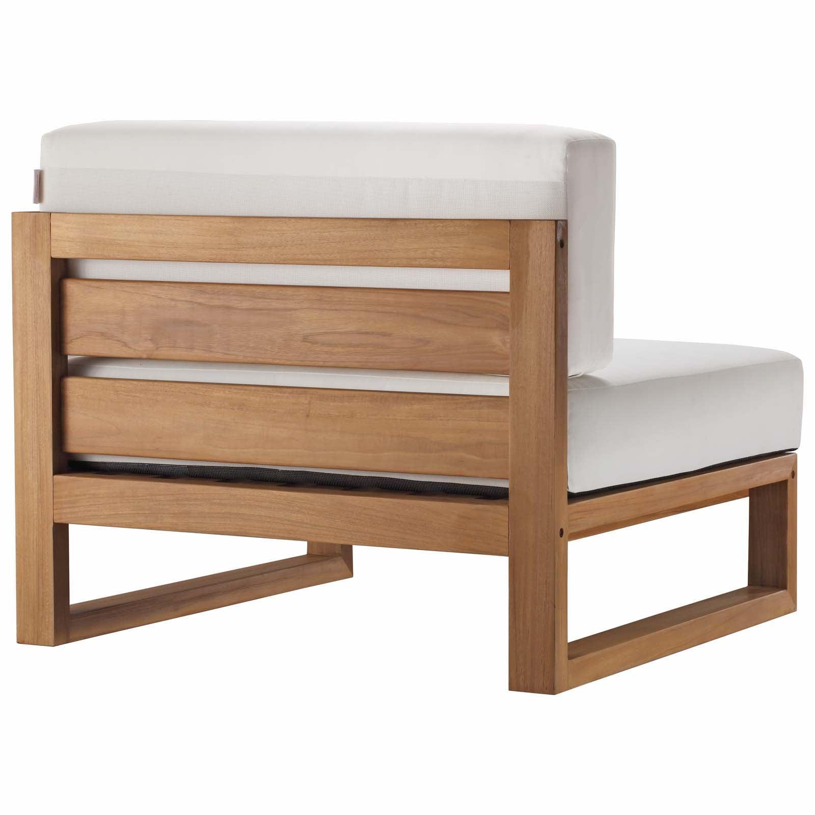 Modway Upland Outdoor Patio Teak Wood Armless Chair FredCo