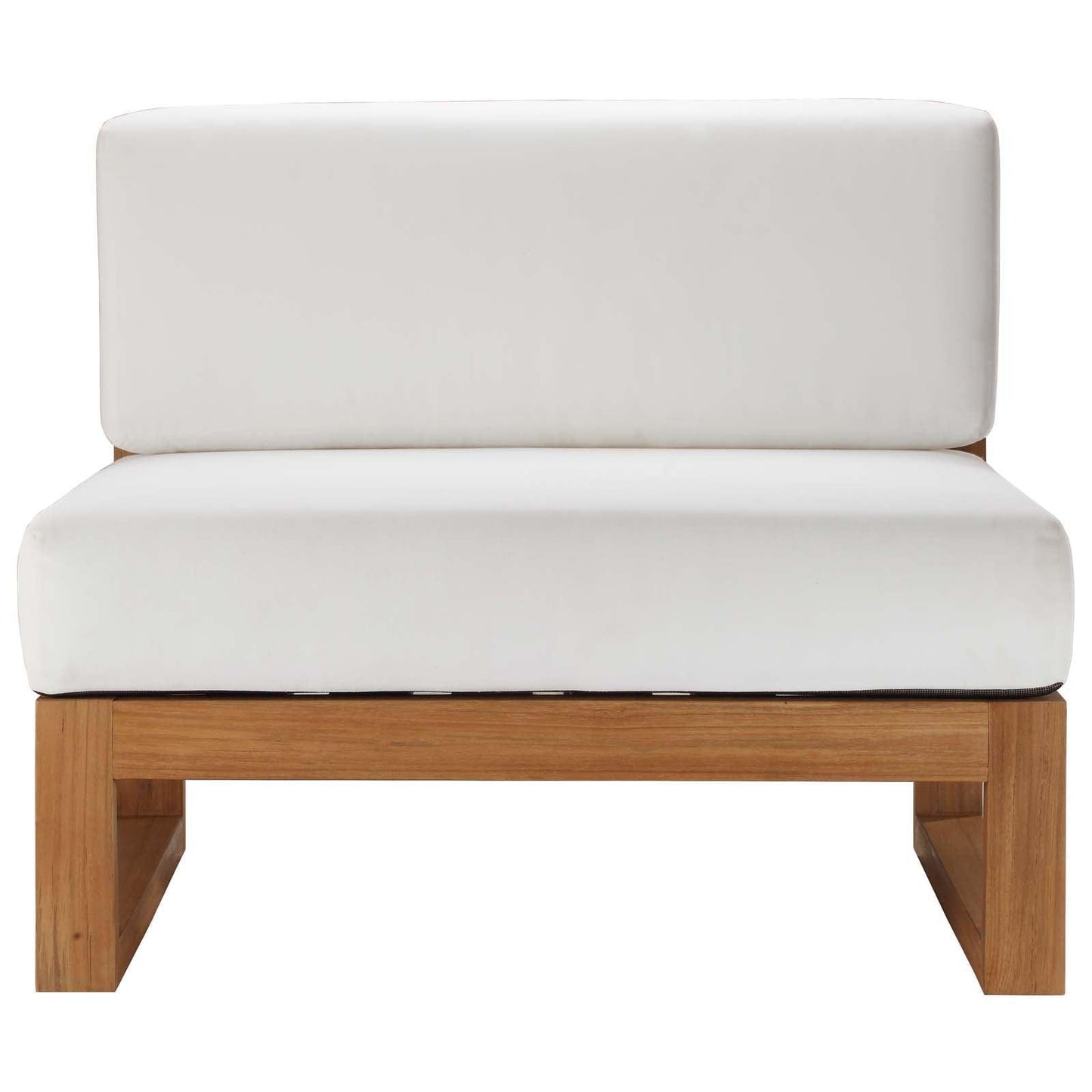 Modway Upland Outdoor Patio Teak Wood Armless Chair FredCo