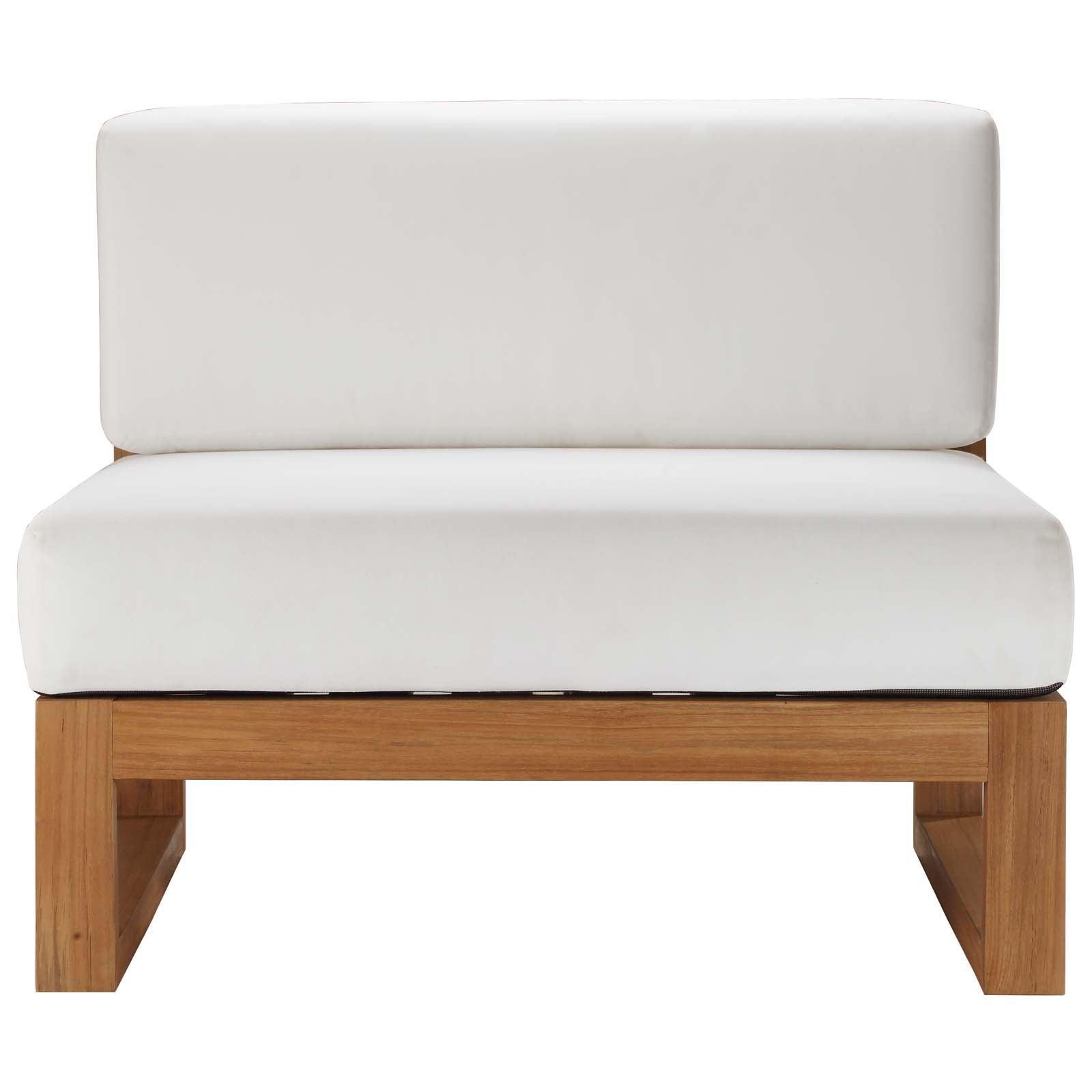 Modway Upland Outdoor Patio Teak Wood Armless Chair FredCo