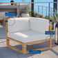 Modway Upland Outdoor Patio Teak Wood Corner Chair FredCo