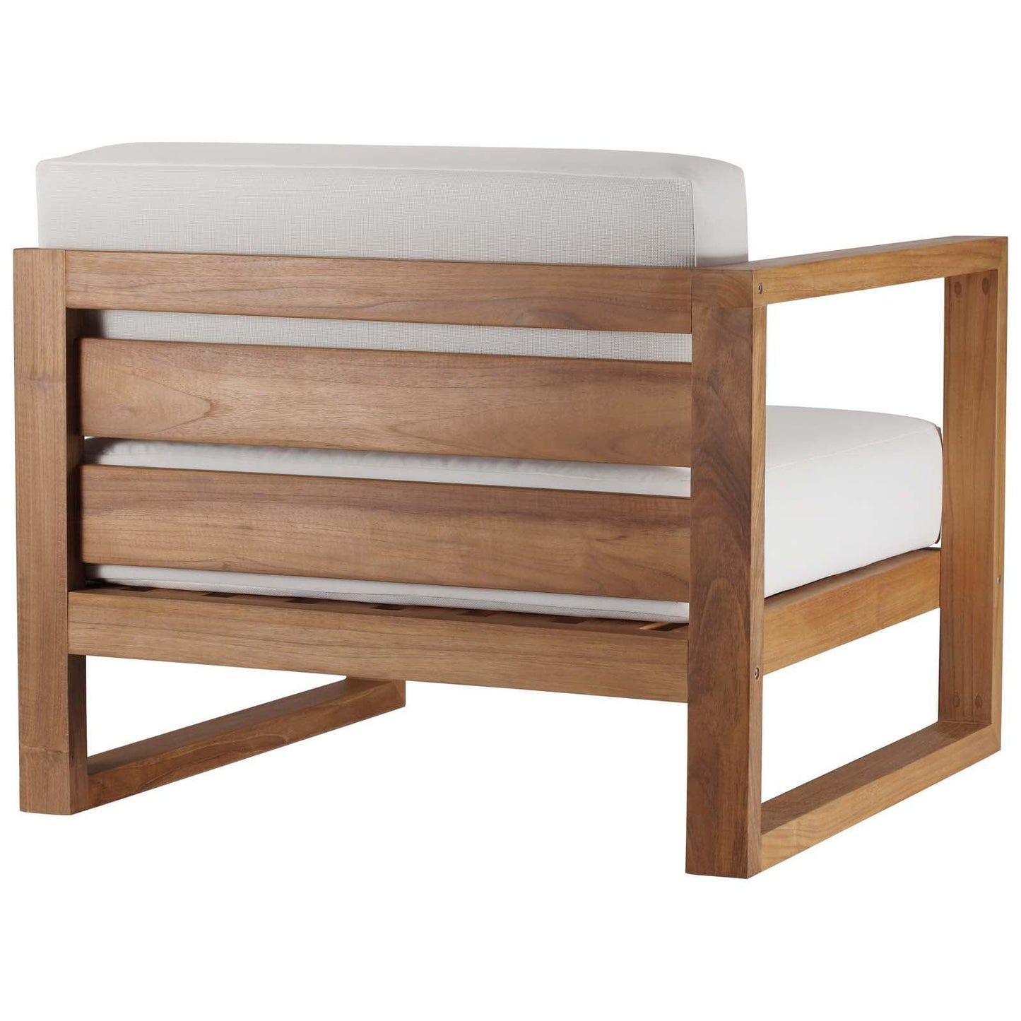 Modway Upland Outdoor Patio Teak Wood Left-Arm Chair FredCo