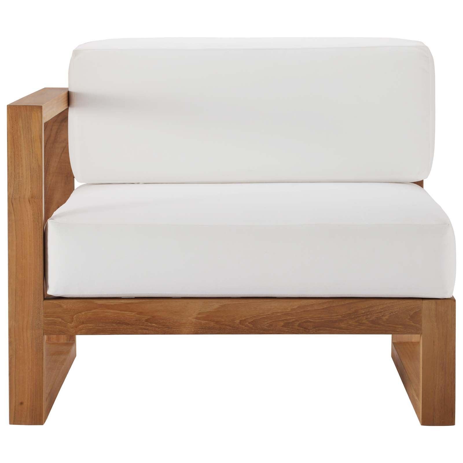 Modway Upland Outdoor Patio Teak Wood Left-Arm Chair FredCo