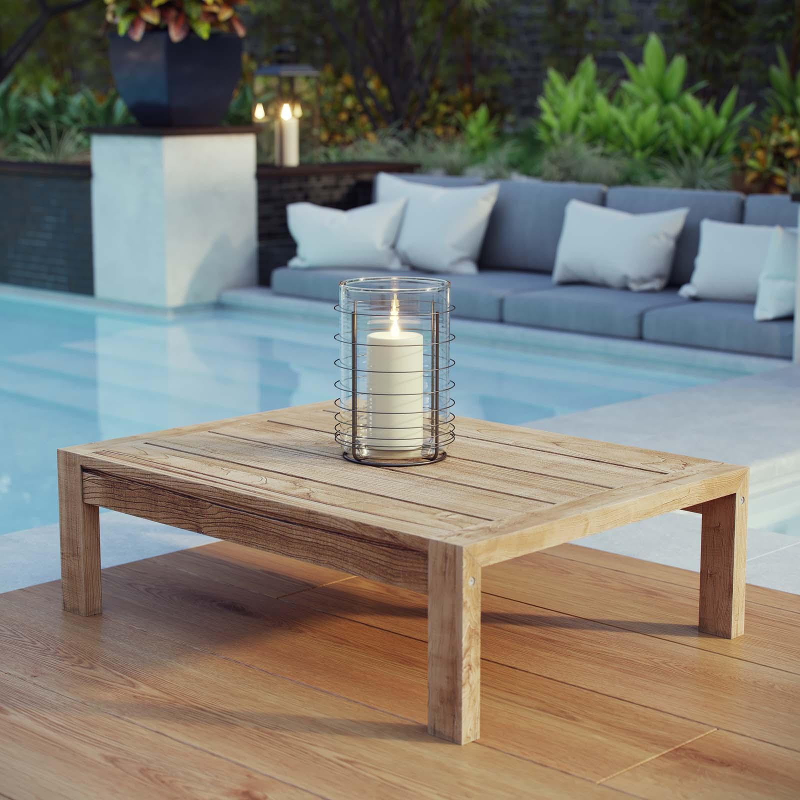 Modway Upland Outdoor Patio Wood Coffee Table FredCo