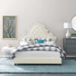 Modway Valentina Queen Tufted Nailhead Performance Velvet Platform Bed FredCo