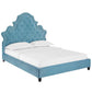 Modway Valentina Queen Tufted Nailhead Performance Velvet Platform Bed FredCo