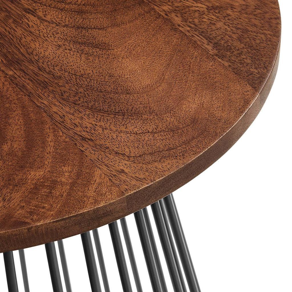 Modway Valeo Round Wood and Metal Side Table FredCo