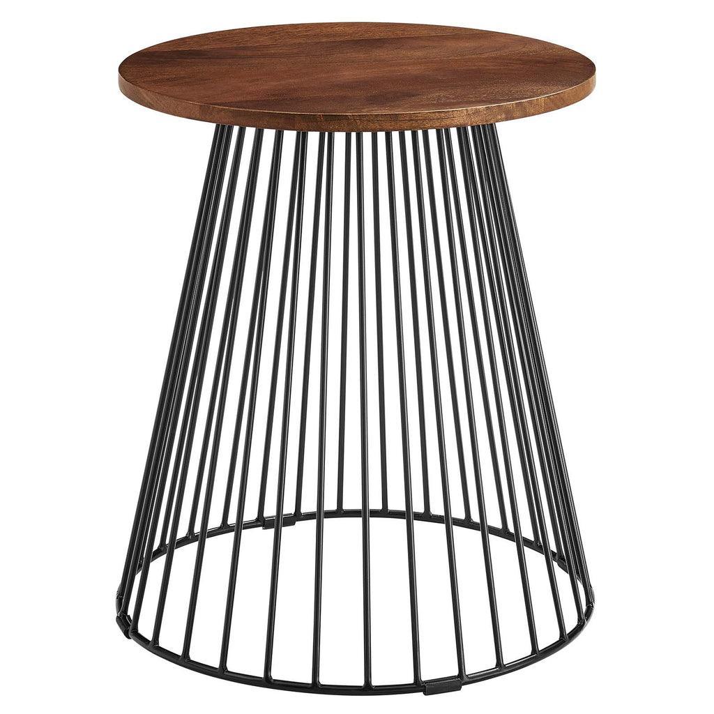Modway Valeo Round Wood and Metal Side Table FredCo