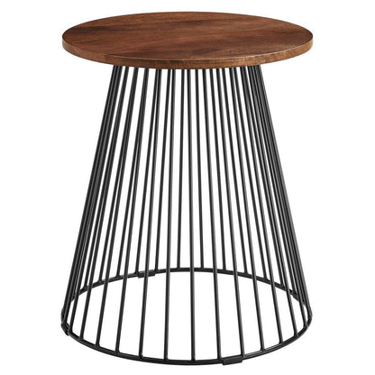 Modway Valeo Round Wood and Metal Side Table FredCo