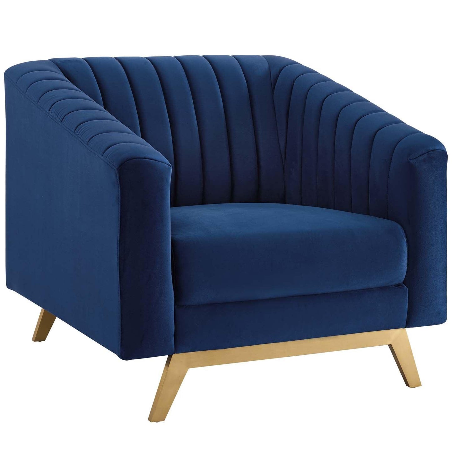 Modway Valiant Vertical Channel Tufted Performance Velvet Armchair FredCo