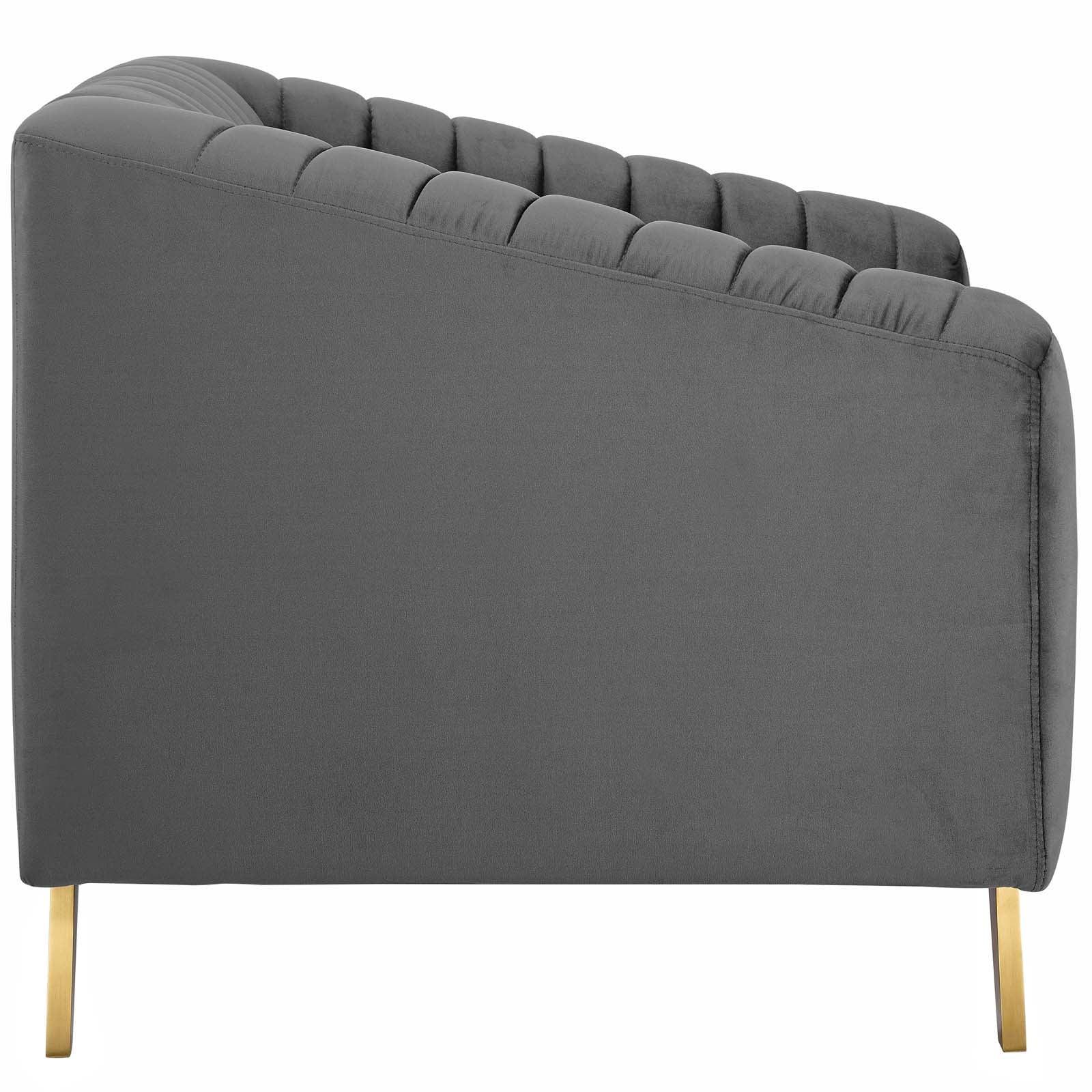 Modway Valiant Vertical Channel Tufted Performance Velvet Armchair FredCo