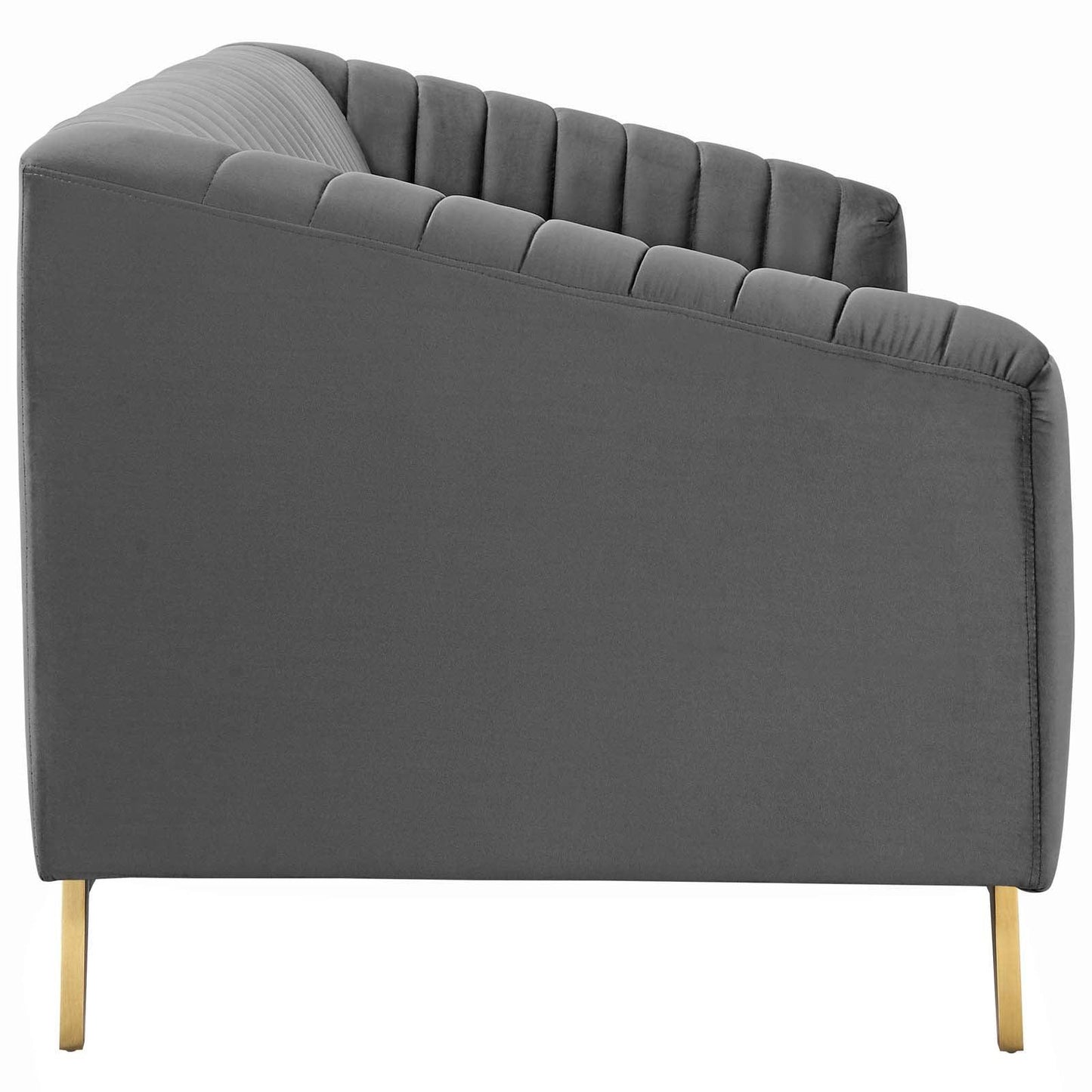 Modway Valiant Vertical Channel Tufted Performance Velvet Sofa FredCo