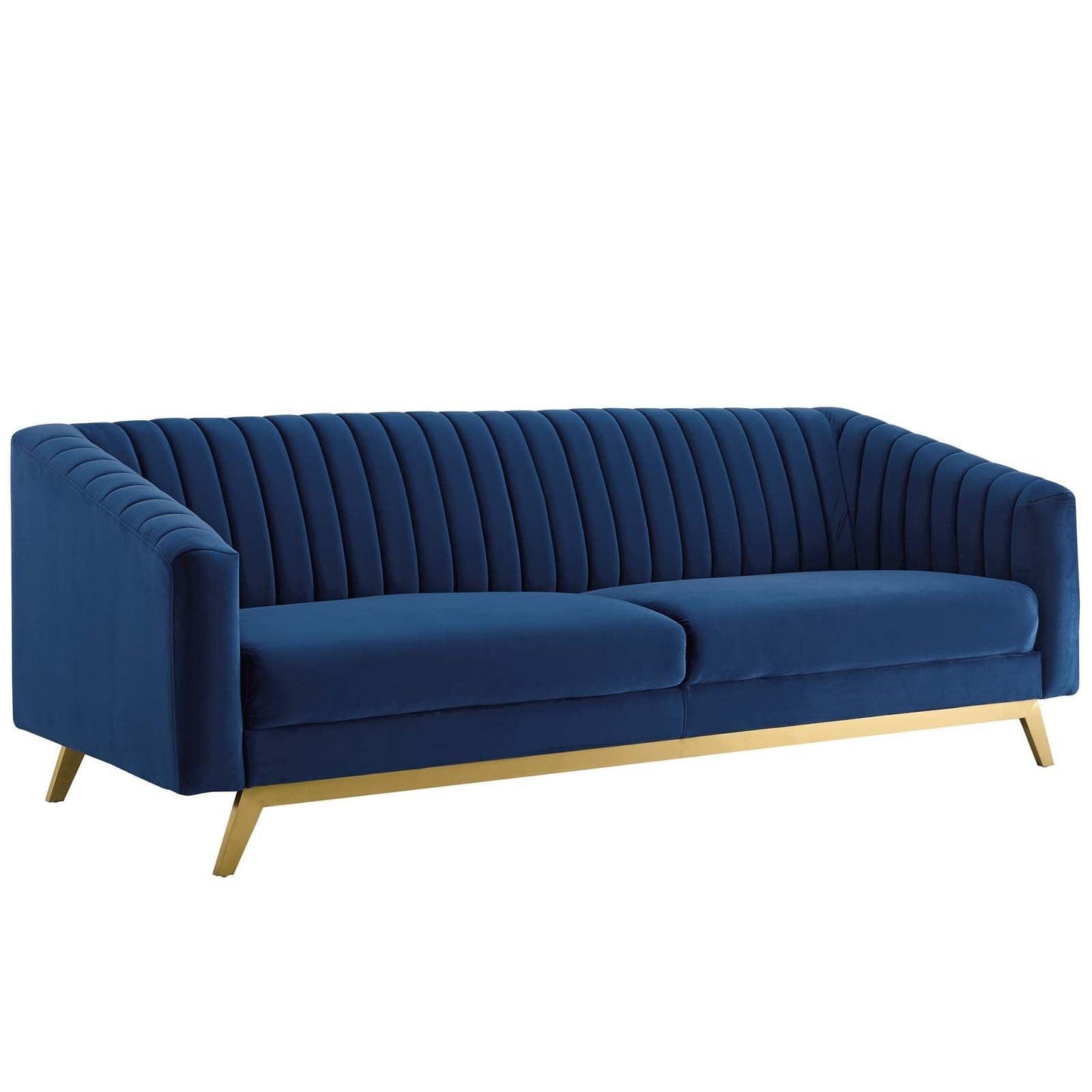 Modway Valiant Vertical Channel Tufted Performance Velvet Sofa FredCo
