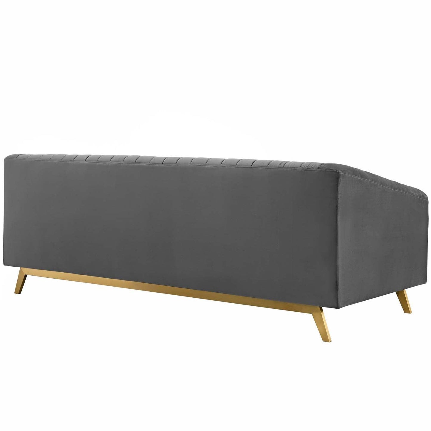 Modway Valiant Vertical Channel Tufted Performance Velvet Sofa FredCo
